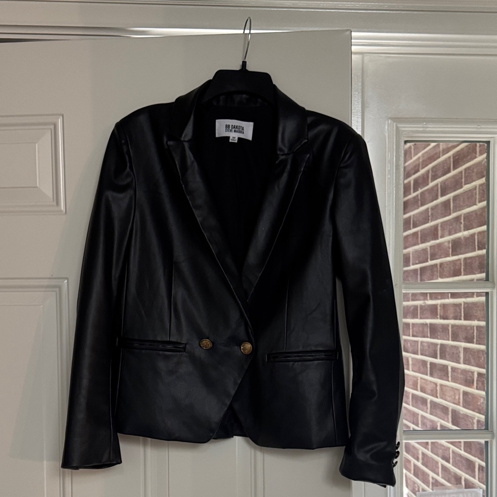 BB Dakota Steve Madden Black Women's Blazer with Gold Buttons